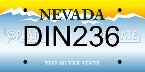 DIN236 Nevada License Plate