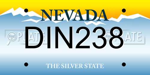 DIN238 Nevada License Plate