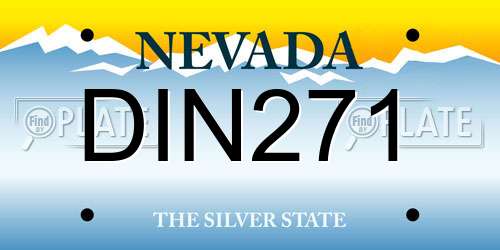 DIN271 Nevada License Plate