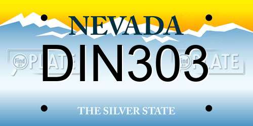 DIN303 Nevada License Plate
