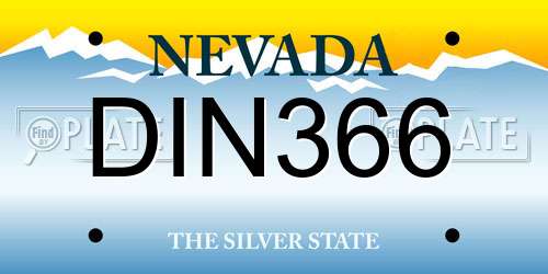 DIN366 Nevada License Plate