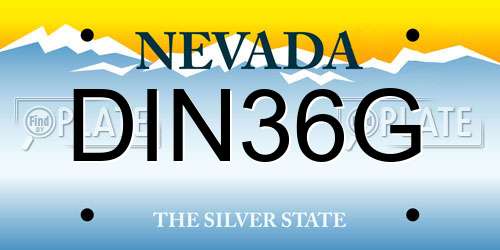 DIN36G Nevada License Plate