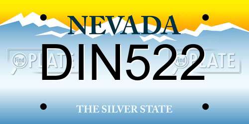 DIN522 Nevada License Plate