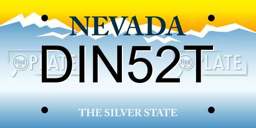 DIN52T Nevada License Plate