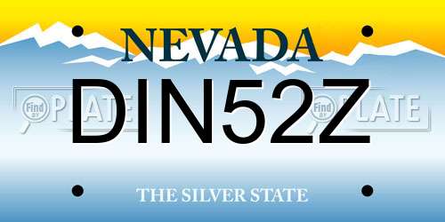 DIN52Z Nevada License Plate