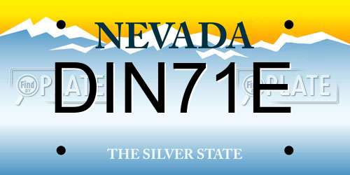 DIN71E Nevada License Plate