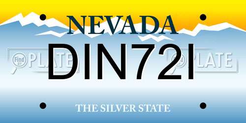 DIN72I Nevada License Plate
