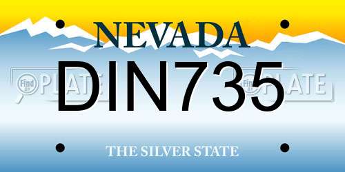 DIN735 Nevada License Plate