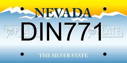DIN771 Nevada License Plate