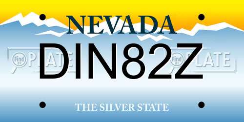 DIN82Z Nevada License Plate