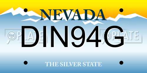 DIN94G Nevada License Plate