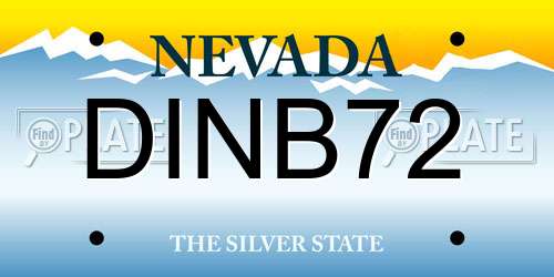 DINB72 Nevada License Plate