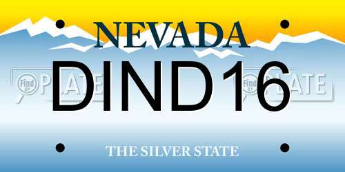 DIND16 Nevada License Plate