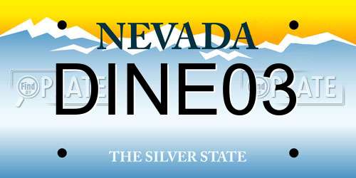 DINE03 Nevada License Plate