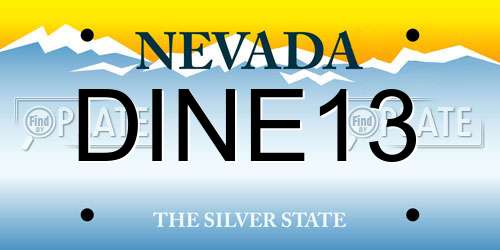 DINE13 Nevada License Plate