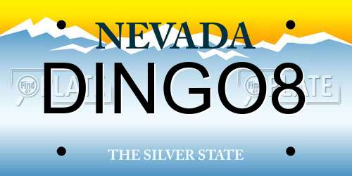 DINGO8 Nevada License Plate