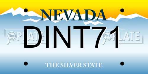 DINT71 Nevada License Plate
