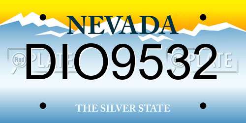 DIO9532 Nevada License Plate