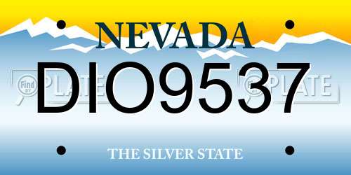 DIO9537 Nevada License Plate
