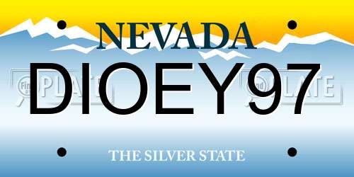 DIOEY97 Nevada License Plate