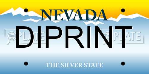 DIPRINT Nevada License Plate
