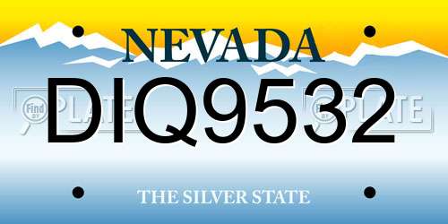 DIQ9532 Nevada License Plate