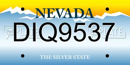 DIQ9537 Nevada License Plate