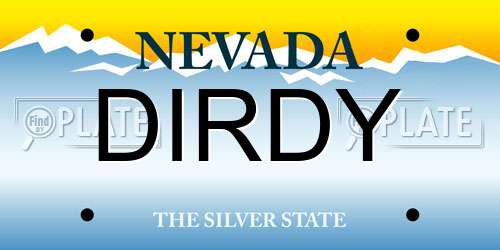 DIRDY Nevada License Plate