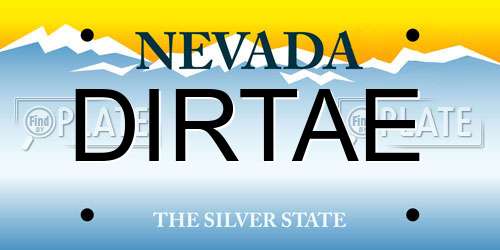 DIRTAE Nevada License Plate