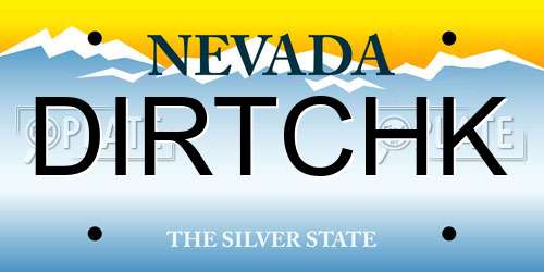 DIRTCHK Nevada License Plate