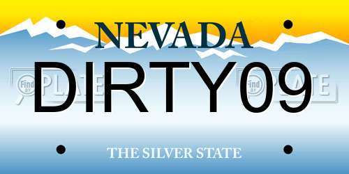 DIRTY09 Nevada License Plate