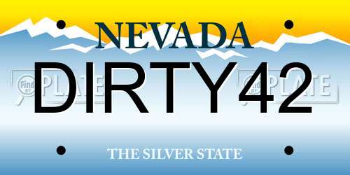 DIRTY42 Nevada License Plate