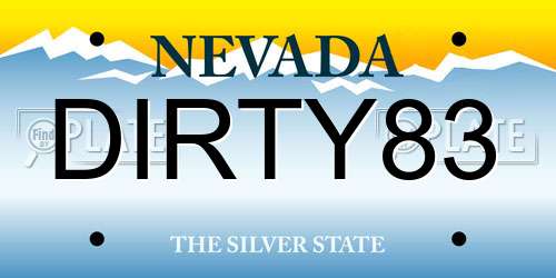 DIRTY83 Nevada License Plate