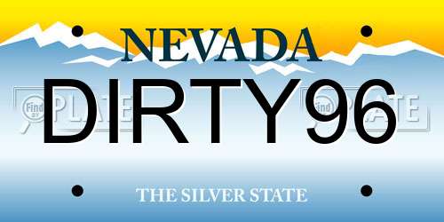 DIRTY96 Nevada License Plate