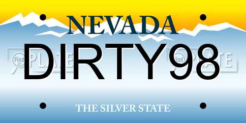 DIRTY98 Nevada License Plate