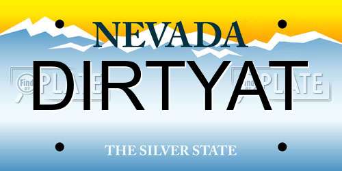 DIRTYAT Nevada License Plate