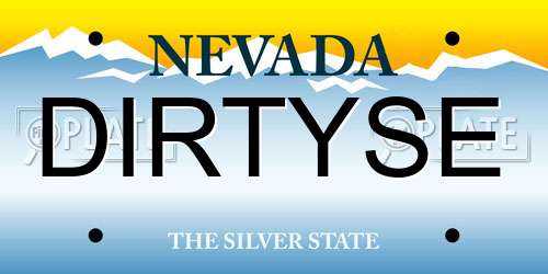 DIRTYSE Nevada License Plate