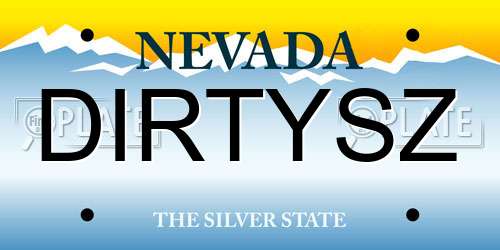 DIRTYSZ Nevada License Plate