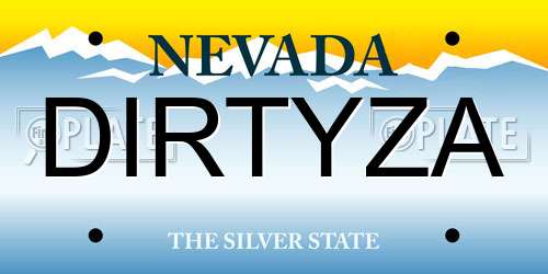 DIRTYZA Nevada License Plate