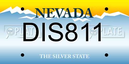 DIS811 Nevada License Plate
