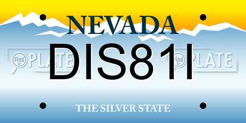 DIS81I Nevada License Plate