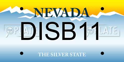 DISB11 Nevada License Plate