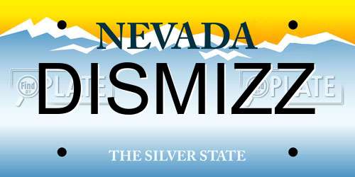 DISMIZZ Nevada License Plate