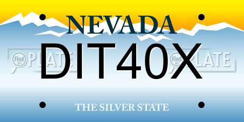 DIT40X Nevada License Plate