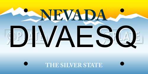 DIVAESQ Nevada License Plate