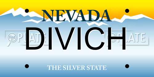DIVICH Nevada License Plate