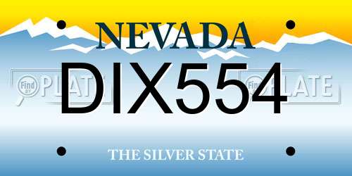 DIX554 Nevada License Plate