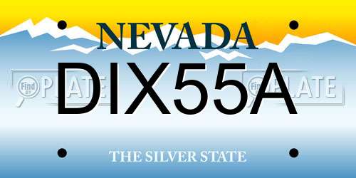 DIX55A Nevada License Plate