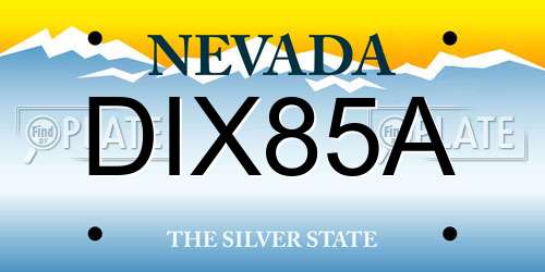 DIX85A Nevada License Plate