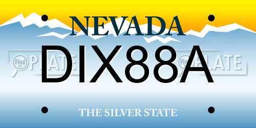 DIX88A Nevada License Plate